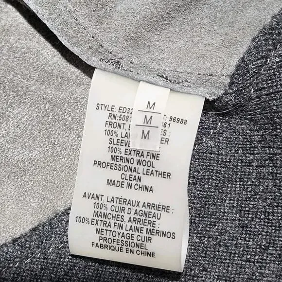 ELIE TAHARI $898 JOPLIN Genuine Lamb Leather MerinoWool Asymmetric Moto Jacket M - Picture 13 of 14